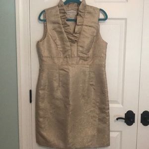 Gold floral cocktail dress